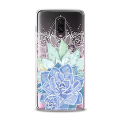 Lex Altern TPU Silicone OnePlus Case Blue Succulent Plant