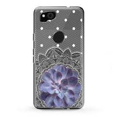 Lex Altern Google Pixel Case Purple Succulent Plant