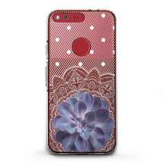 Lex Altern TPU Silicone Google Pixel Case Purple Succulent Plant