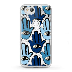 Lex Altern Google Pixel Case Blue Hamsa Pattern