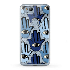 Lex Altern TPU Silicone Google Pixel Case Blue Hamsa Pattern