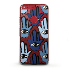 Lex Altern TPU Silicone Google Pixel Case Blue Hamsa Pattern