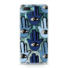 Lex Altern TPU Silicone Oppo Case Blue Hamsa Pattern