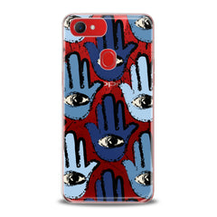 Lex Altern TPU Silicone Oppo Case Blue Hamsa Pattern