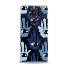 Lex Altern TPU Silicone Nokia Case Blue Hamsa Pattern