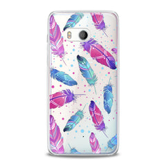 Lex Altern TPU Silicone HTC Case Bright Pink Feathers