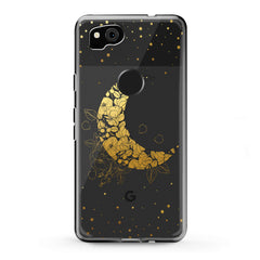 Lex Altern TPU Silicone Google Pixel Case Golden Floral Moon