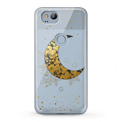 Lex Altern TPU Silicone Google Pixel Case Golden Floral Moon