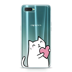 Lex Altern TPU Silicone Oppo Case Lovely White Cat