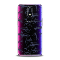 Lex Altern TPU Silicone Oppo Case Black Sharks Pattern