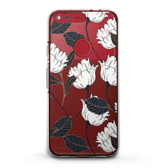 Lex Altern TPU Silicone Phone Case White Graphic Flowers