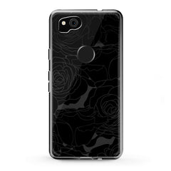 Lex Altern TPU Silicone Google Pixel Case Black Graphic Roses