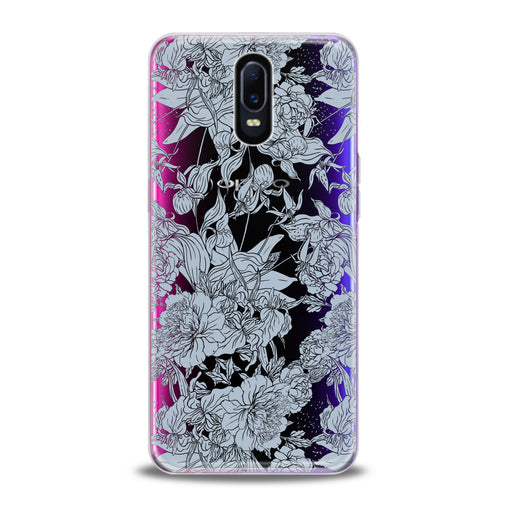 Lex Altern Blue Graphic Peonies Oppo Case