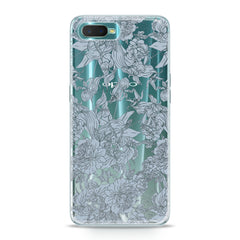 Lex Altern TPU Silicone Oppo Case Blue Graphic Peonies