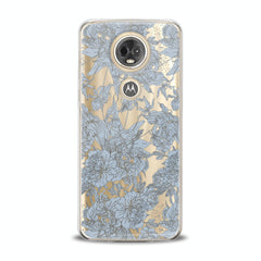 Lex Altern TPU Silicone Motorola Case Blue Graphic Peonies