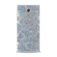 Lex Altern TPU Silicone Sony Xperia Case Blue Graphic Peonies