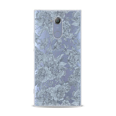 Lex Altern TPU Silicone Sony Xperia Case Blue Graphic Peonies