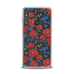 Lex Altern TPU Silicone Motorola Case Red Wildflowers Bloom