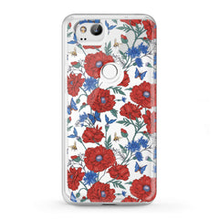 Lex Altern TPU Silicone Google Pixel Case Red Wildflowers Bloom