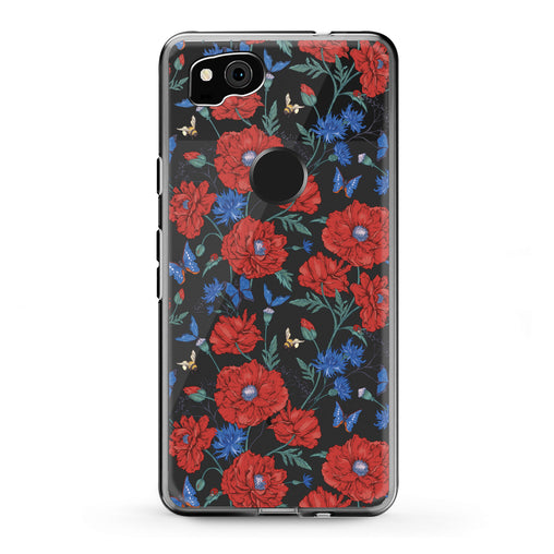 Lex Altern Google Pixel Case Red Wildflowers Bloom