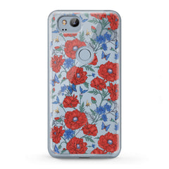 Lex Altern TPU Silicone Google Pixel Case Red Wildflowers Bloom