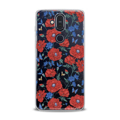 Lex Altern TPU Silicone Nokia Case Red Wildflowers Bloom