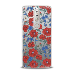 Lex Altern TPU Silicone Nokia Case Red Wildflowers Bloom