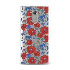 Lex Altern TPU Silicone Sony Xperia Case Red Wildflowers Bloom