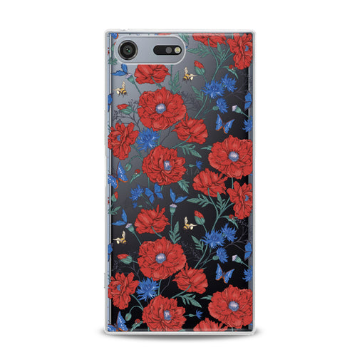 Lex Altern Red Wildflowers Bloom Sony Xperia Case