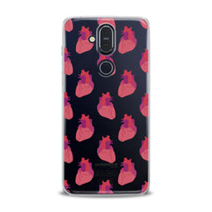 Lex Altern TPU Silicone Nokia Case Red Heart Pattern