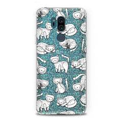 Lex Altern TPU Silicone LG Case White Drawing Cats