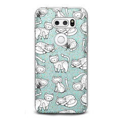 Lex Altern TPU Silicone LG Case White Drawing Cats