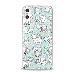 Lex Altern TPU Silicone Motorola Case White Drawing Cats