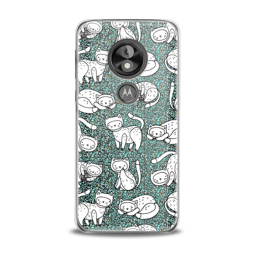 Lex Altern White Drawing Cats Motorola Case