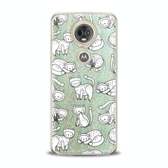 Lex Altern TPU Silicone Motorola Case White Drawing Cats