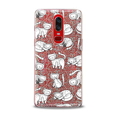 Lex Altern TPU Silicone OnePlus Case White Drawing Cats