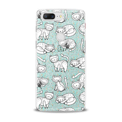 Lex Altern TPU Silicone OnePlus Case White Drawing Cats