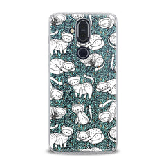 Lex Altern TPU Silicone Nokia Case White Drawing Cats