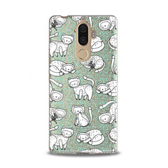 Lex Altern TPU Silicone Lenovo Case White Drawing Cats