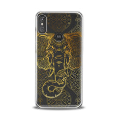 Lex Altern TPU Silicone Motorola Case Gold Indian Elephant