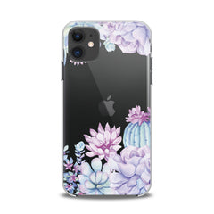 Lex Altern TPU Silicone iPhone Case Purple Succulent