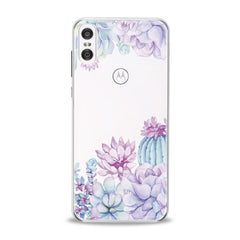 Lex Altern TPU Silicone Motorola Case Purple Succulent