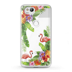 Lex Altern TPU Silicone Google Pixel Case Tropical Floral Flamingo