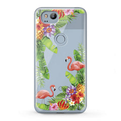 Lex Altern TPU Silicone Google Pixel Case Tropical Floral Flamingo