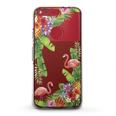 Lex Altern TPU Silicone Google Pixel Case Tropical Floral Flamingo