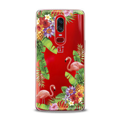 Lex Altern TPU Silicone OnePlus Case Tropical Floral Flamingo