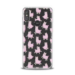 Lex Altern TPU Silicone Motorola Case Pink Alpaca Pattern