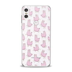 Lex Altern TPU Silicone Motorola Case Pink Alpaca Pattern