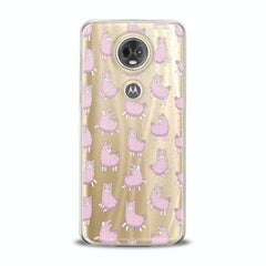 Lex Altern TPU Silicone Motorola Case Pink Alpaca Pattern