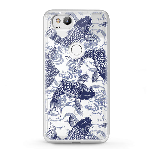 Lex Altern Google Pixel Case Blue Koi Fishes